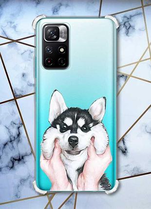 Чехол с утолщёнными углами для xiaomi redmi note 11 4g :: мордочка (принт 121)