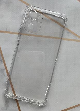 Силіконовий прозорий чохол з потовщеними кутами для xiaomi redmi note 10 / note 10s