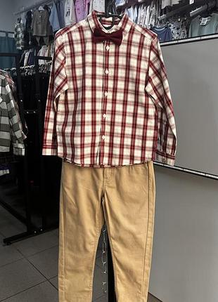 Костюм для хлопчика h&m 116 см на випускний | святковий комплект сорочка + штани + метелик, дитячий нарядний костюм