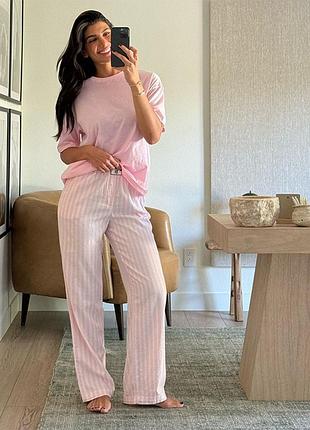 Victoria´s victorias secret виктория сикрет пижама, костюм для дома flannel short-sleeve long tee-jama set