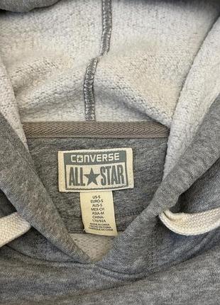 Серое худи с капюшоном converse оригинал 8