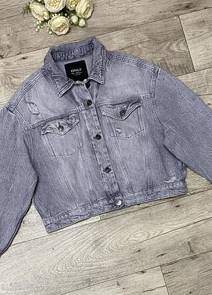 Укороченный оверсайз джинсовый пиджак, жакет only, р.l-xl