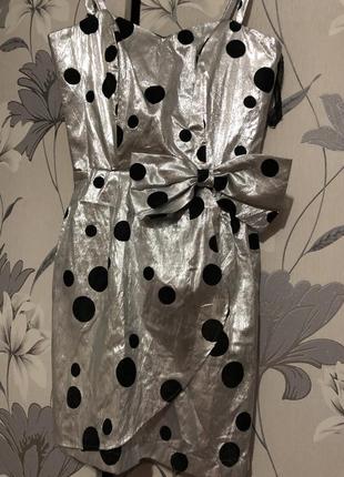 Блискуче плаття новорічне, металік, сріблясте5 фото