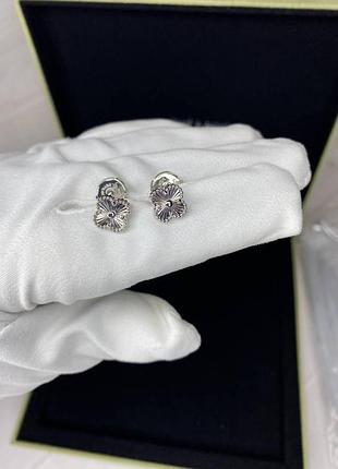 Вечерние ювелирные сережки с камнями ван клиф и арпельс брендовые серьги для ушей женские серьги van cleef & arpels серебристый