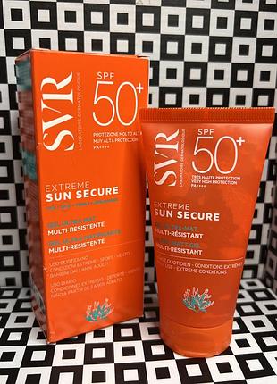 Сонцезахисний гель для обличчя svr sun secure extreme gel ultra mat multi-résistant spf50+ 50 мл