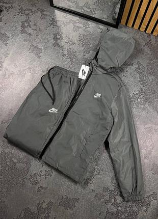 Спортивный костюм мужской черный или серый с плащёвки найк, nike