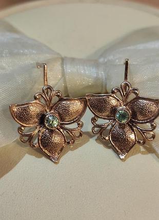 Серьги серебряные, гранаты, советские