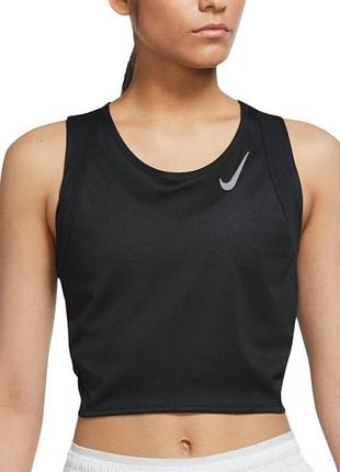 Nike running df  женская спортивная кроп-топ майка