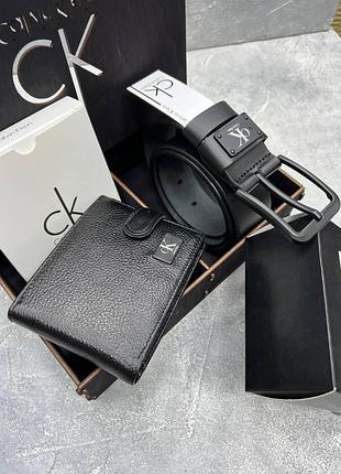 Подарунковий набір ремінь + гаманець calvin klein