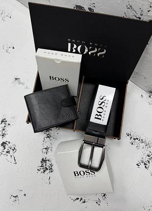 Подарунковий набір ремінь + гаманець boss