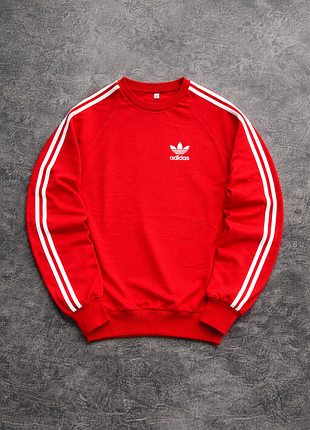 Свитшот спортивный унисекс красный adidas, кофта спортивная