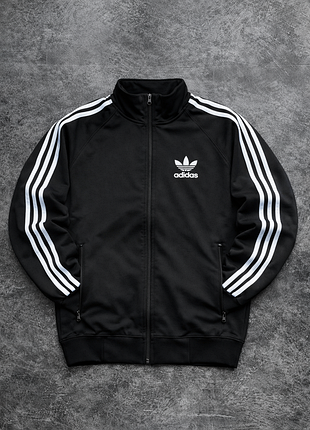 Кофта спортивная унисекс красная, черная, белая, черная adidas, олимпийка спортивная
