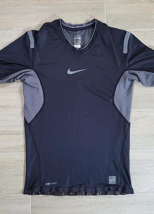 Компрессионная футболка nike pro vapor short sleeve v-neck top