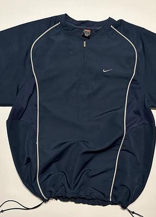 Ветровка на утяжках vintage nike team jersey medium navy mens dri-fit 1/4 zip