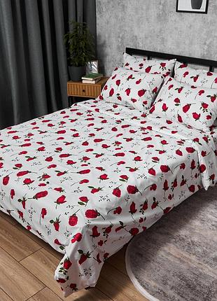 Комплект постельного белья moon&star бязь gold люкс red rose полуторный 143х210 наволочки 4х50х70