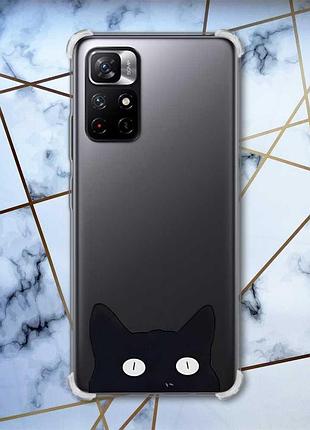 Чехол с утолщёнными углами для xiaomi redmi note 11 5g :: кошечка (принт 119)