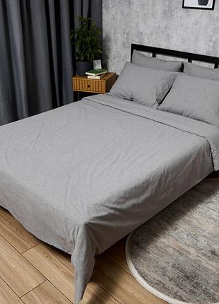 Комплект постільної білизни moon&star варена бавовна grey comfort сімейні 160х220х2 наволочки 4х50х70