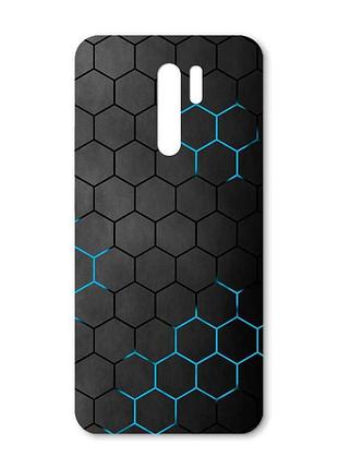 Матовый черный чехол на xiaomi redmi 9 :: фон соты (принт 359)