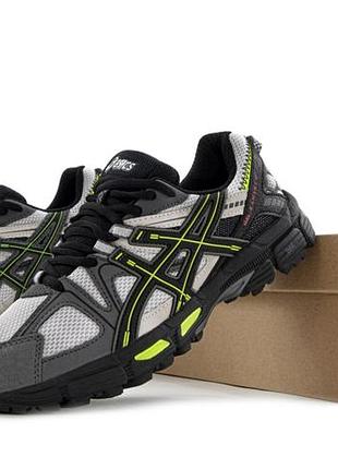 Мужские кроссовки asics gel-kahana 8 grey light green ассикс серого с салатовым цветами