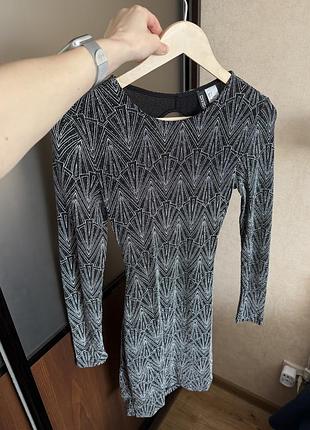 Сукня, h&m, чорна із блискітками