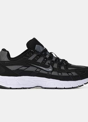 Мужские кроссовки nike p-6000 black grey найк черного с серым цветами