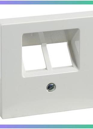 Накладна розетка rj45 подвійна пол біл для підключення мережевого обладнання