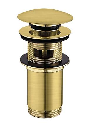 Донный клапан золотой omnires click-clack brushed brass с переливом (a706bsb), золотой 88