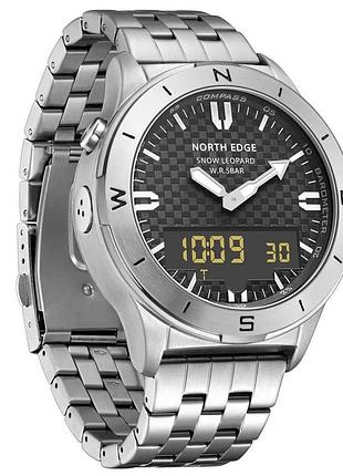 Цифровые часы north edge snow leopard silver
