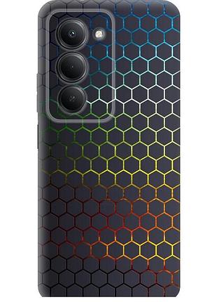 Чехол силиконовый на телефон xiaomi redmi 15 4g переливающиеся соты "498u-4136-58250"