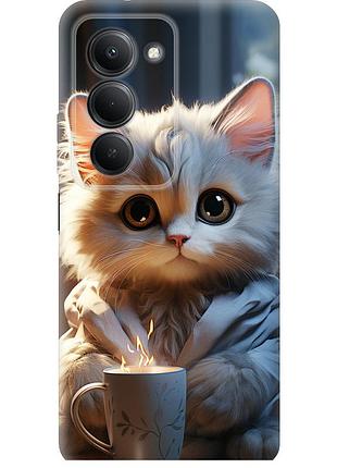 Чохол силіконовий на телефон xiaomi redmi 15 4g білий кіт "5646u-4136-58250"