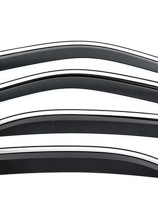 Ветровики с хромированным молдингом niken luxury (4 шт) для mercedes e-сlass w210 1995-2002 гг