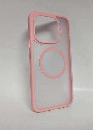 Чехол для xiaomi 15t pro, wlons, magsafe, противоударный, полупрозрачный, розовый