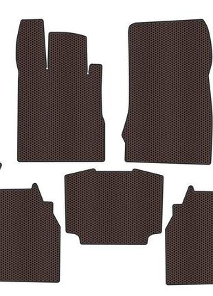 Резиновые коврики carsuit в салон (long, коричневый) для mercedes s-сlass w220 1998-2005 гг