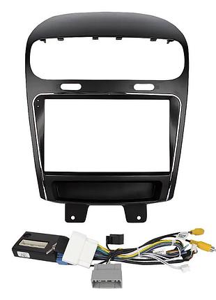 Штатный комплект рамка lesko 9" dodge journey 2011-2020 fiat freemont 2011-2016 + адаптер питания фиат 4шт