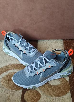 Кросівки nike react element 55 cool grey  hyper crimson men's