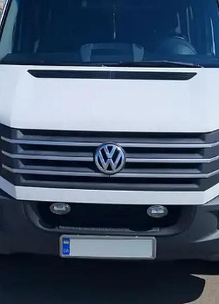 Х/н volkswagen crafter 2012-2016 накл. на передню решітку (tan24) передня решітка 6 шт. p. steel