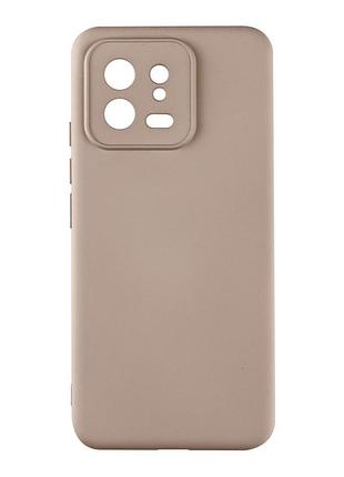 Чехол silicone cover с рамкой камеры (a) для xiaomi 13 pink sand