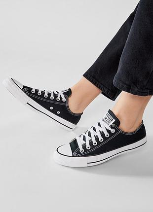 Оригінальні жіночі текстильні низькі кеди converse chuck taylor all star ox black, 41.5р.