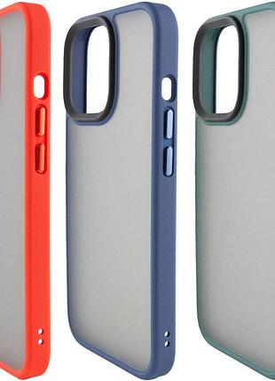 Tpu+pc чехол metal buttons для apple iphone 14 pro (6.1") рожевий