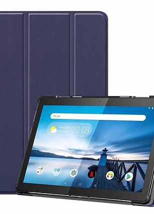 Чохол книжка для планшета lenovo tab m10 tb-x505f,x505l шкіра + пластик, синій