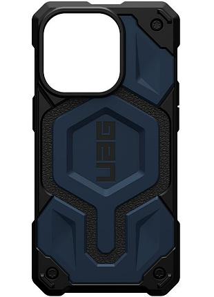 Ударопрочный чехол uag monarch pro with magsafe leather для apple iphone 13 pro (6.1") синій