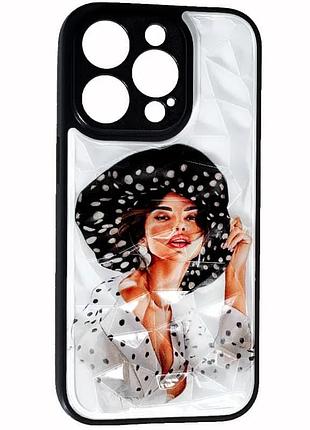 Tpu+pc чехол prisma ladies для apple iphone 14 pro max (6.7") girl in a hat, tpu+pc