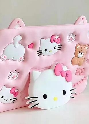 Силиконовый детский чехол hello kitty с подставкой для планшета samsung galaxy tab a9+ plus 11" 2023 sm-x210 x215 x216b x216r