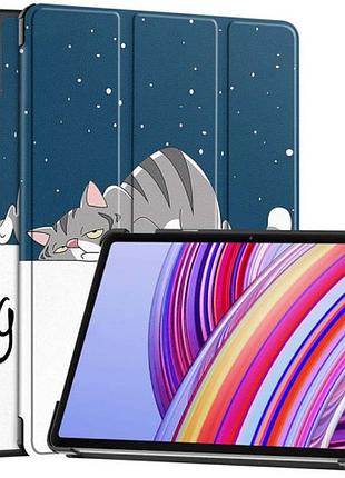 Чехол книжка для планшета xiaomi redmi pad 2 pro спящий кот