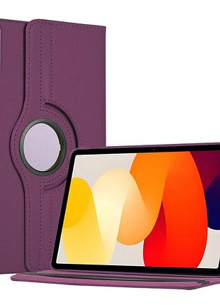 Чехол книжка поворотная 360 для планшета xiaomi redmi pad se 11 фиолетовый / purple
