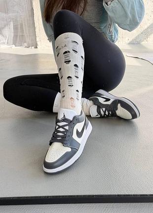 Кроссовки nike air jordan 1 low ashen slate grey white black