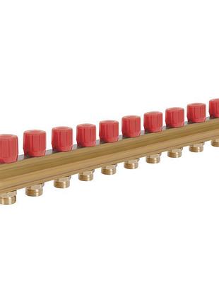 Коллектор icma с регулировочными вентилями 1" 10 выходов №1105 (red)