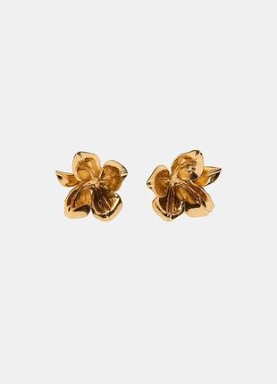 Релефные серьги-цветы