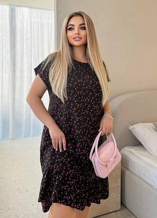 Свободное воздушное платье, летнее платье, софт, большие размеры 6