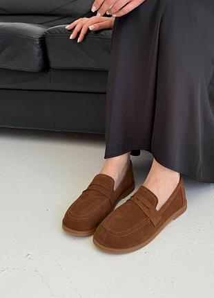 Женские лоферы анатомические barefoot рыжие натуральная замша 5558